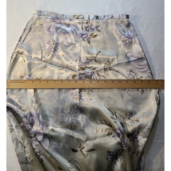 Kathie Lee Floral Maxi Skirt Sz 6 Purple Gray Vintage Polyester USA Made - Picture 8 of 9